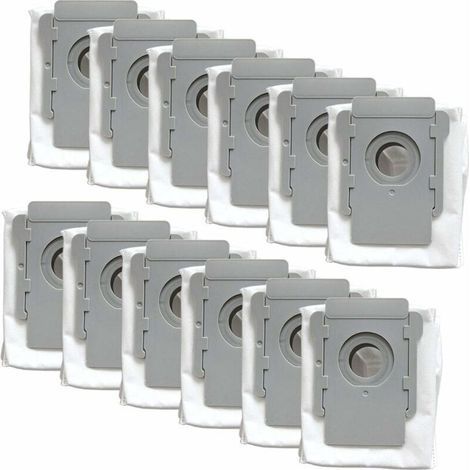 Lot de 12 sacs d'aspirateur pour aspirateurs robots iRobot Roomba série i7 - Compatibles avec i7 (7150), i7+ i7Plus (7550), s9 (9150), s9+ s9 Plus (9550, 955020) avec base et système de nettoyage. (1/5)