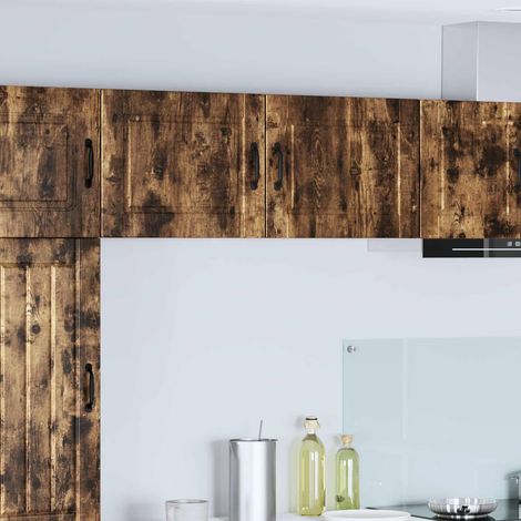 Küchenschrank mit Regal 2 pcs Geräucherte Eiche 50 x 31 x 40 cm