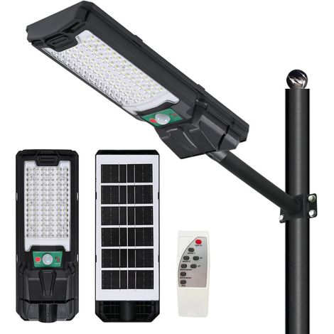 Lampadaire solaire d'extérieur lumineux fixation murale éclairage de sécurité étanche allumage et extinction automatique la nuit 200 W (1/5)