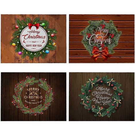 Weihnachts-Tischsets, waschbar, winterliche Tischsets