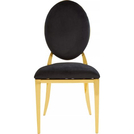 Interiors by Premier Stackable Gold Finish Dining Chair, Backrest Indoor Velvet Chair, Easy to Clean Bedroom Velvet Chair (1/5)