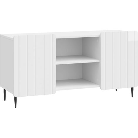 TV Cabinet High Gloss White 102 x 34.5 x 52 cm Engineered Wood vidaXL