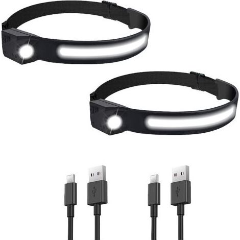 LED Lampe Frontale USB Rechargeable 1200mAh Etanches COB XPE Lampe Torche Frontale 5 Modèles avec Course à Pied, Camping, Casque de Cyclisme, Poisson, Réparation, Photographier, Enfant Lecture (1/5)