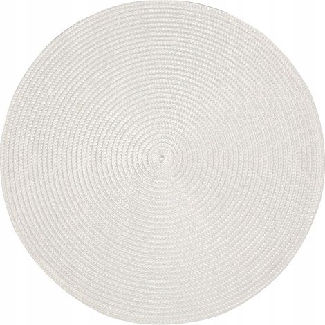 Mantel individual redondo de paja, blanco, 38 cm, 1 unidad.
