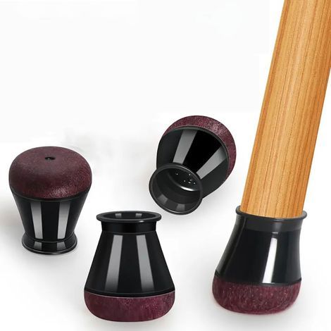 20Pcs Protection Pieds Chaise Silicone Noir 30-40mm - Capuchons avec Revêtement Feutre Anti-Rayures Protège-Sol (1/5)