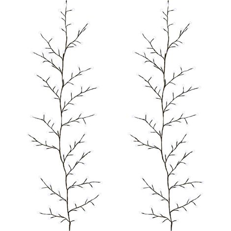 LED Willow Vine Christmas Decoration 2 pcs Black 180 cm Steel vidaXL (1/5)