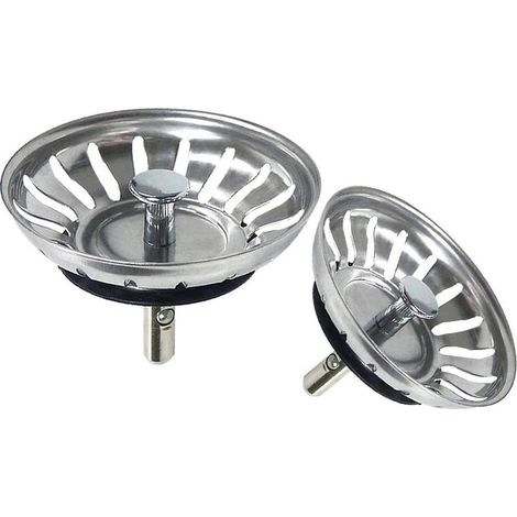 Filtre à Évier de Cuisine, Filtre Bouchon Crépine d'Évier, Acier Inoxydable Égouttoir D’évier pour Votre Cuisine Salle Bain-Diamètre 80mm (2 Paquets) (1/5)