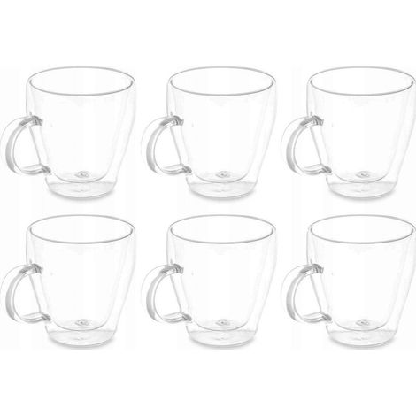 Vivalto tazze trasparenti a doppio strato 270 ml set 6 (1/3)