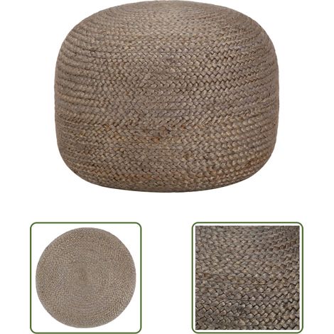 vidaXL Pouf fait à la main Gris clair 45 x 30 cm Jute (1/3)