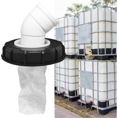 Lot de 3 couvercles IBC 45° avec filtre nylon lavable - Protection contre impuretés et insectes, pour réservoir 1000 L, diamètre 165 mm, durable. (1/5)