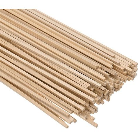 Vierkant-Holzdübel, 1/8 x 12 Zoll, rohe Holzdübel, Hartholz-Vierkantdübelstangen, 120er-Packung