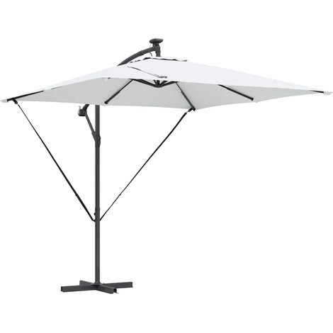 Parasol de jardin,Parasol banane à mât déporté Couleur sable 249 x 249 x 250 cm CFW53750 (1/5)