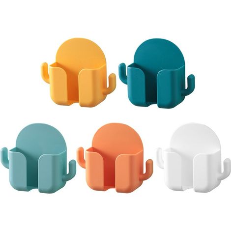 Boîte de rangement murale neuve en caoutchouc durable, multifonctionnelle et auto-adhésive, pour télécommande de téléphone - Lot de 5 (1/5)