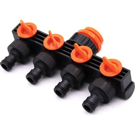 4-Wege-Wasserverteiler – Y-Verbinder aus verchromtem Messing, 1 Zoll, für Gartenschläuche – 1 Stück