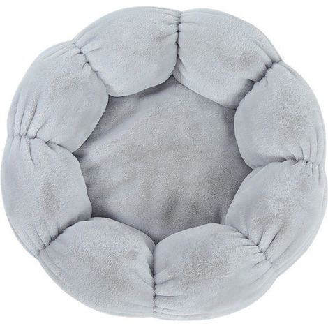 nid fleuri pour animaux, protection du cou du chat, nid en peluche, tapis pour chats, nid rond pour chiens, nid pour chats, lit pour chats, 40cm, gris clair (1/2)