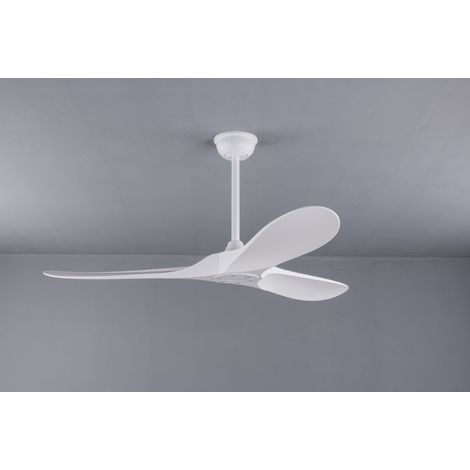 Ventilateur de plafond blanc 60 pouces sans lumière avec télécommande, pales ABS, moteur DC réversible, fonction minuterie, ventilateur de plafond moderne pour intérieur et extérieur pour chambre, sal (1/5)