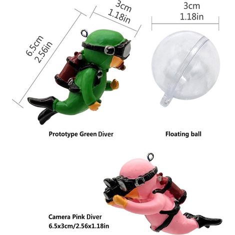 Décoration Aquatique Flottante de Plongeur pour Aquarium et Bassin Lot de 2 (1/5)