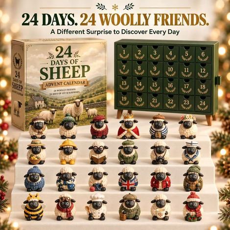 24 PcsSheep Advent Calendar Blind Box 2026 - PcsSheep Christmas Advent Calendar