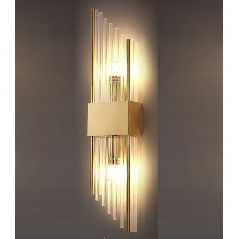 Slash – Große Kristall-Wandleuchte 50 cm, 2 x E14, Gold, Messing (1/5)