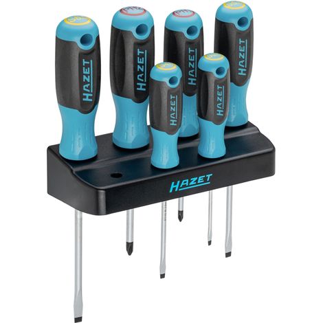 HAZET Jeu de tournevis 811SH-1/7, profil cruciforme PH, profil fente, 7 pièces, PH1 – PH2, 0,5 x 3 – 1,2 x 6,5 (1/6)