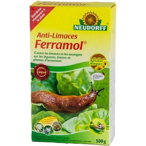 Granulés anti-limaces Ferramol 500g – Insecticide biologique – Efficace contre limaces et escargots – Respectueux de la biodiversité – Neudorff (1/5)