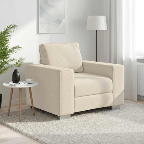 Sofa-Sessel Beige 100 cm Leinenmischgewebe (1/5)