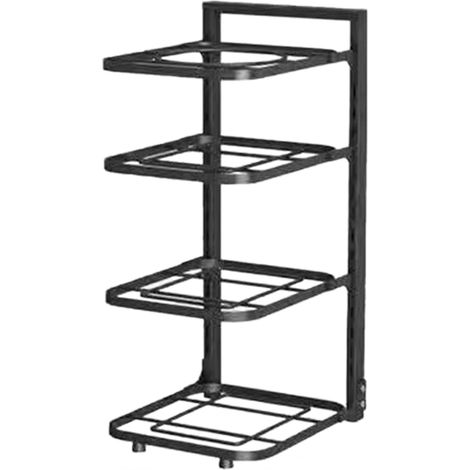Cuisine Rangement Casseroles 4 Niveaux 52x27x23cm Étagère Rond Renforcée Support Lourd Coins Arrondis