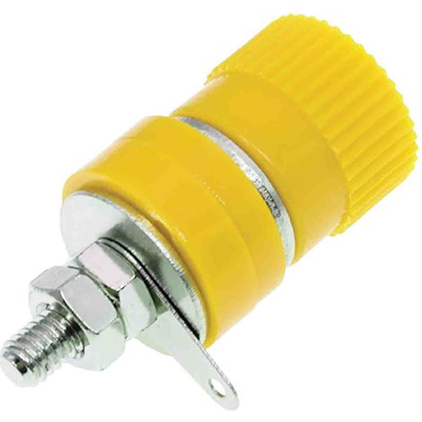 Fiche banane femelle 4 mm RS PRO Jaune Femelle 24A 30V ( Prix pour Sachet de 5 ) (1/2)