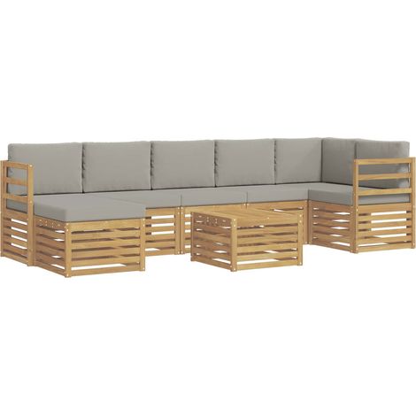 Ensemble de canapés d'extérieur 8 pc Blanc et gris clair vidaXL