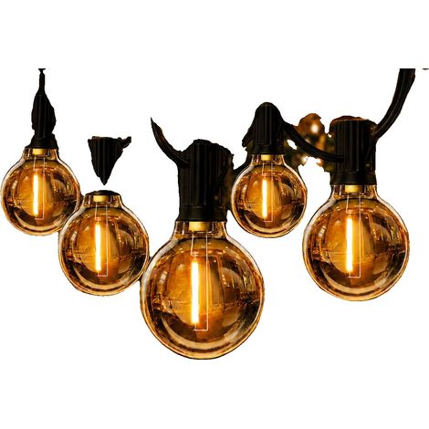 Guirnalda de luces LED, 8 modos de iluminación, diseño resistente a la intemperie, 30 m, 50 bombillas, enchufe europeo de 220V-240V. (1/2)