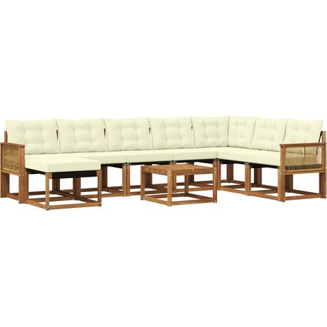 Outdoor Sofa Set 9 pcs Natural and Cream vidaXL (1/5)