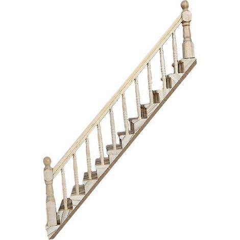 Accessoires miniatures pour maison de poupée à monter soi-même à l'échelle 1:12 : modèle de meuble d'escalier droit (1/5)