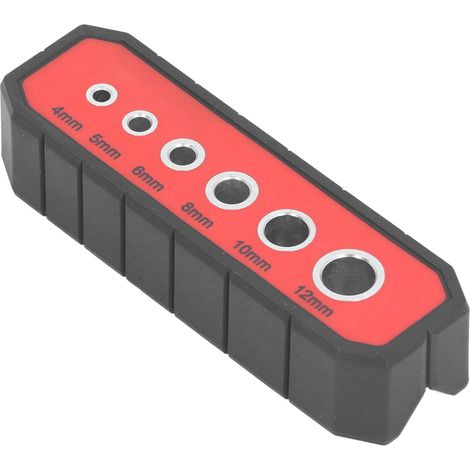 Gabarit de perçage portatif à angle droit, antidérapant, type V, avec 6 bagues en acier pour surfaces planes, angulaires et rondes (1/5)