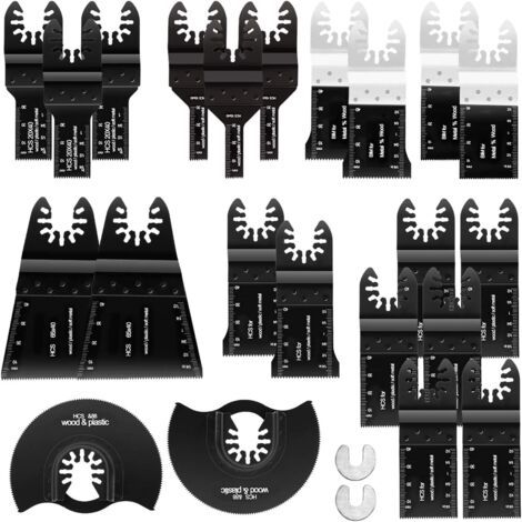 Outil Oscillante Lames de Scie, 24Pcs Outils Oscillants Multifonctions en Plastique, Bois, Métal, Multitool Universe de Longue Durée à Dégagement Rapide pour Bosch (1/5)