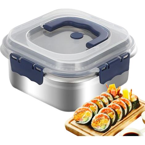 Boîte à collation en acier inoxydable, boîte à déjeuner en métal avec couvercle, rangement étanche pour enfants, voyage, salade de fruits, école, adultes