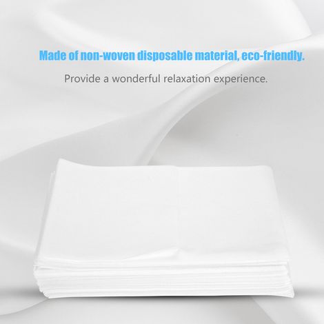 Lot de 10 draps jetables pour spa, salon de beauté et massage, non tissés, imperméables et anti-huile (blancs) (1/5)