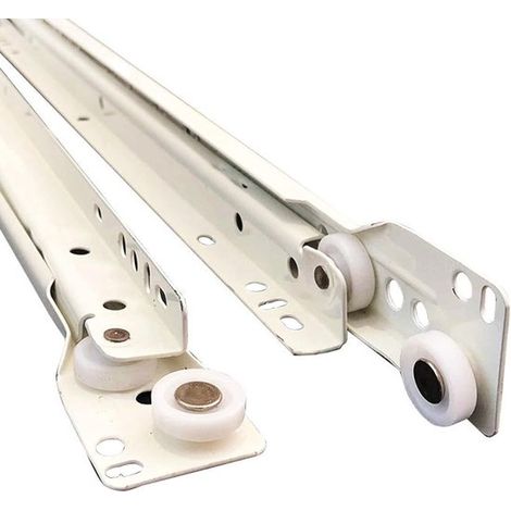 Vollauszug 45 cm, Schubladenschienen mit Rollen, inklusive Schrauben, Schwerlast-Gleitschiene 30 kg, für Schubladen, Möbel, Schränke, Küche (1/5)