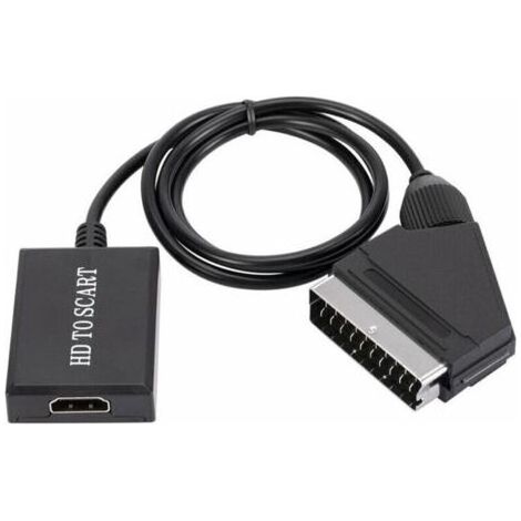 Adaptateur convertisseur HDMI vers Péritel, convertisseur audio vidéo HD 1080p, compatible avec boîtier Sky et décodeur STB pour connexion HDMI vers Péritel (1/5)