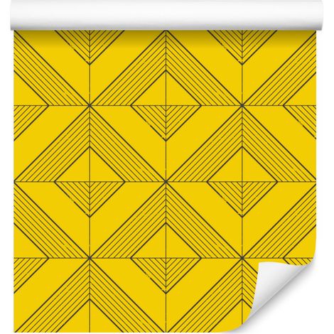 Geometrische Rautentapete, gelb, feine Details, 50 x 1000 cm (1/5)