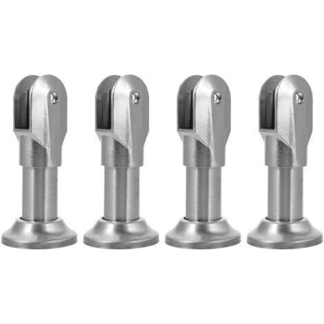 Lot de 4 pieds en inox pour cabine de toilettes - En acier inoxydable - Pour cloison de toilettes - Idéal pour les petits
