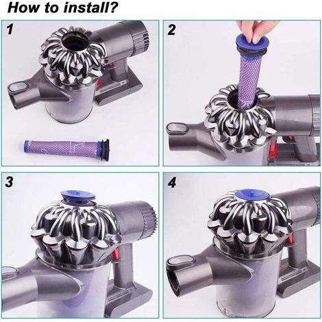 Lot de 3 préfiltres de rechange pour moteurs Dyson V6, V7, V8, DC58, DC59, DC61, DC62 et DC74 (1/3)