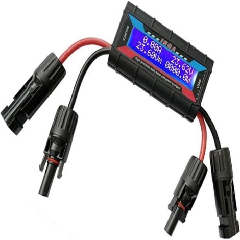 Vatímetro RC, analizador de potencia, voltímetro, amperímetro, pantalla LCD digital con conector fotovoltaico para medir corriente solar, eólica y de batería de 4,8 a 60 V (150 A). (1/5)