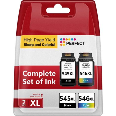 Cartouche 545 546 XL, Cartouche d'encre 545-546 Remplacement pour Cartouche Canon 545 546, PG-545XL CL-546XL pour Pixma TS3350 MG2500 MG2950 MG2550S MX495 TR4550 TR4551 TS3151 MG2450 (Noir et Couleur) (1/5)