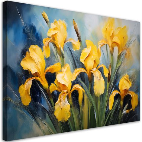 Tableau déco Fleurs Iris Jaune 60x40 (1/5)