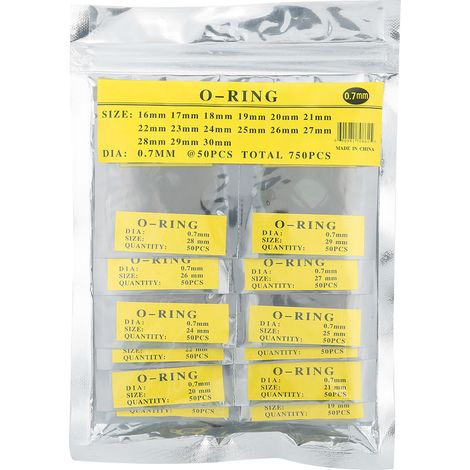 750 pièces joints étanches ronds 0.7mm pour montre, accessoires en caoutchouc O-Ring (1/5)