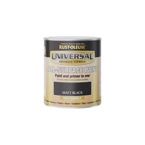 Rust-Oleum Universal All Surface Brush on Paint - Matt - Black - 250ml