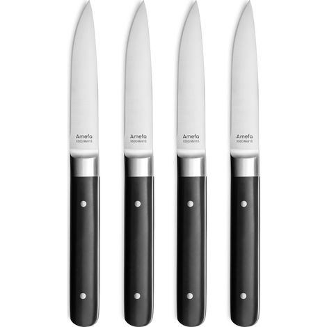 Couteau à steak Amefa Fusion lot de 4 22 cm lame 10 cm acier inox satin noir 4918AAMB02BR4