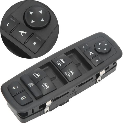 Automatischer Doppelfensterheberschalter vorne links, kompatibel mit Chrysler 300 2013-2015, schwarz. (1/5)