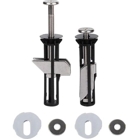 Juego de 2 kits de tornillos de fijación para asientos de inodoro, tornillos de acero inoxidable, kit de repuesto universal para asientos de inodoro. (1/5)