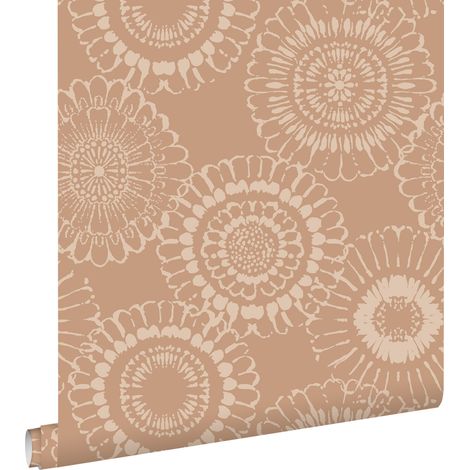 papier peint fleurs terracotta - ESTAhome (1/5)